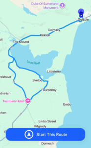 Golspie Driving Test Route